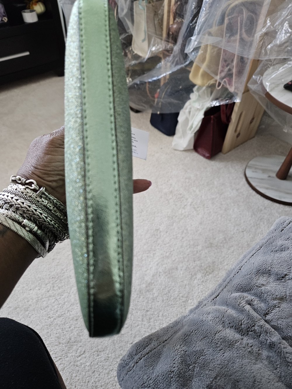 Kate Spade Green Glitter Chain Shoulder Bag - Picture 8 of 12